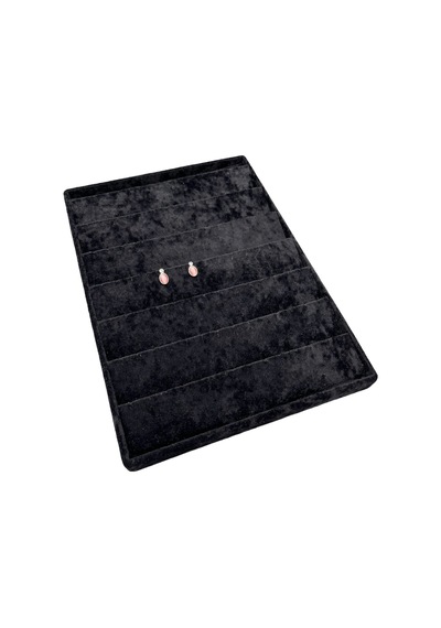 Süet Kumaş Siyah Renk 34/24 Cm Dikine Küpe Standı