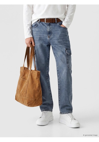 Lcw Jeans İndigo Baggy Fit Erkek Kargo Jean Pantolon