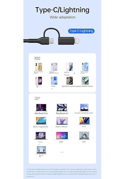 8in1 Multi Girişli Çevirici Adaptör Lightning / Type-c To Usb A/