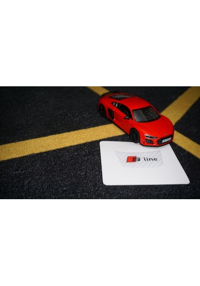 Audi S Line Logo Beyaz Karbon Desen Damla Epoksi Direksiyon Logo