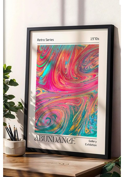Abundance Çerçeveli Tablo Retro Series Bolluk Bereket Aura Enerji Renkleri