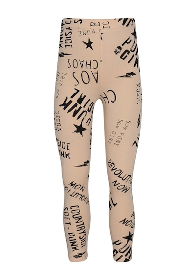 Lovetti Kız Çocuk Punk Gırl Desen Tayt 1500 Pembe - Siyah