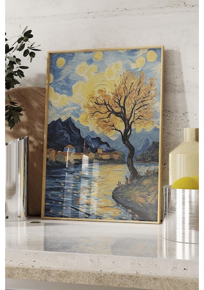 Zestia Ahşap Çerçeveli Tablo, Van Gogh Yıldızlı Gece Köprü Yorumu