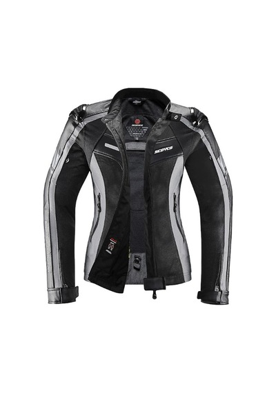 Scoyco Jk152w Motosiklet Montu Kadın 4 Mevsim Dayanıklı Pu Kumaş Motorcu Mont Women Grey