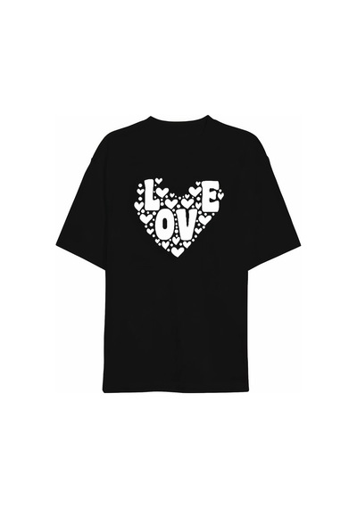 Novalisse 14 Şubat Sevgililer Günü Love Kalp Baskılı Oversize Bisiklet Yaka T-shirt - Siyah Çoklu Renk Novalisse 14 Şubat Sevgililer Günü Love Kalp Baskılı Oversize Bisiklet Yaka T-shirt - Siyah Çoklu Renk