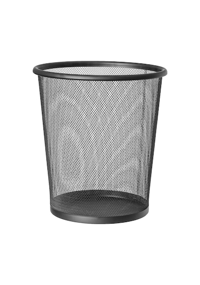Mesh 699768 Kağıt Sepeti File Çöp Kovası Siyah Ofis Çelik, Siyah 12 L Kapasite 26,5 X