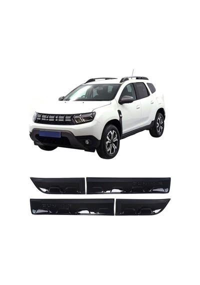 Dacia Duster Uyumlu 2018-2024 Abs Piano Black Damalı Kapı Dodik Set 4 Parça