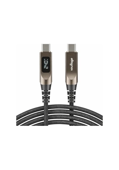 Type-c To Type-c 240w 1.2 M Dijital Watt Göstergeli Metal Uçlu Şarj Kablosu İphone 17, 16, 15, Galaxy S24, S23, Pixel, İpad, Macbook, Nintendo, Xiaomi Uyumlu, Siyah