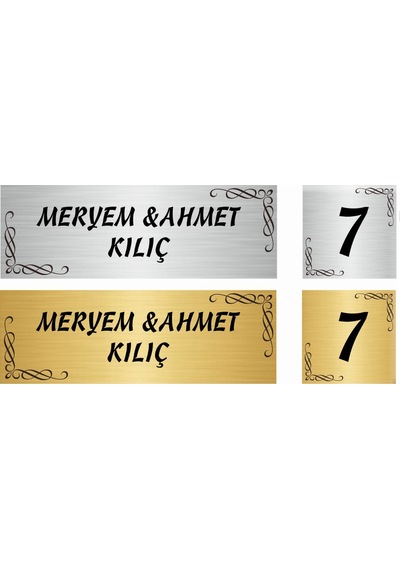 Kapı İsimliği Ve No  4x14 CM + 4x4 CM