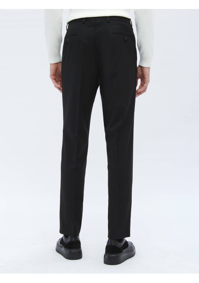 Kip Siyah Düz Dokuma Fitted Fit Klasik Pantolon 687357 Siyah