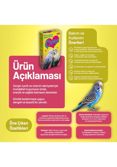 Çapkın Muhabbet Kuşu Yemi - 3 Adet 300 G