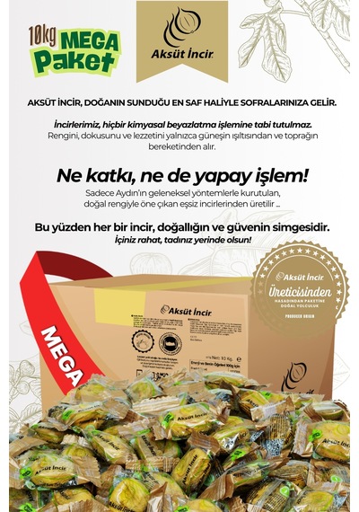 Üreticisinden Jumbo Boy Hijyenik Tek Tek Paketli Aydın İnciri Ab Coğrafi İşaretli 10kg Mega Paket