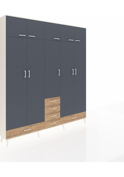 Arges Dolap 6 Raflı 6 Çekmeceli 4 Askılı 220x30x243 Aytaşı-antrasit/çam Antrasıt/atlas Çam Arges Dolap 6 Raflı 6 Çekmeceli 4 Askılı 220x30x243 Aytaşı-antrasit/çam Antrasıt/atlas Çam