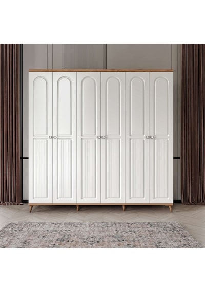 Guneystore Bohem 6 Kapaklı Komple Mdf Gardırop
