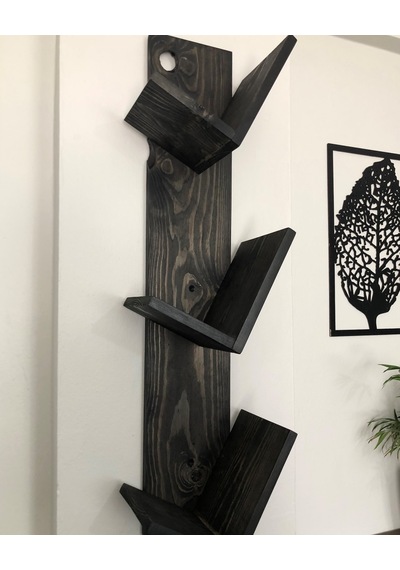 O&Awood Doğal Ahşap Kitaplık, Dekoratif Tasarım Ahşap Vintage Kitaplık, R (497955121)