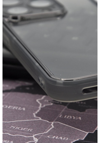 Apple Uyumlu iPhone 12 Pro Uyumlu Siyah Kenarlı Renkli Yarı Şeffaf Kapak Kılıf Kamera Lens Korumalı Siyah -