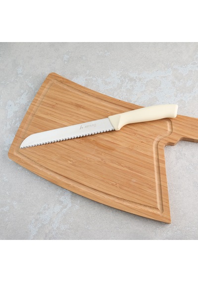 Aryıldız Rexa Tırtıklı Ekmek Bıçak Krem 19 Cm Renkli