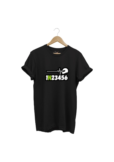 Motorsiklet Vites Geçişleri Ve Kask Kalp Ritmi %100 Pamuk Regular Fit Siyah T-shirt Siyah