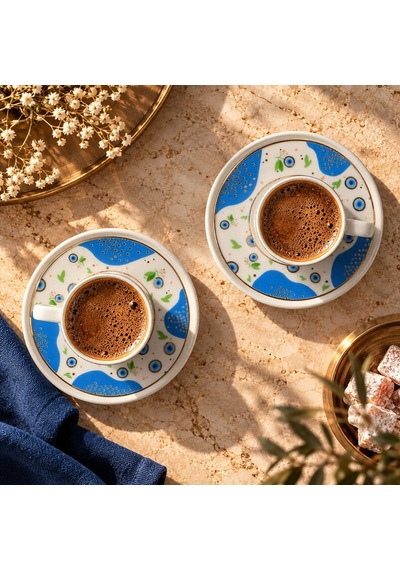 Fecra Tılsım 4 Parça Kahve Fincan Takımı çok renkli
