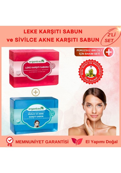 Lexroo 2'li Set Doğal Leke Karşıtı Sabun Ve Sivilce Ve Akne Karşıtı Sabun Yüz Sabun Seti Bitki