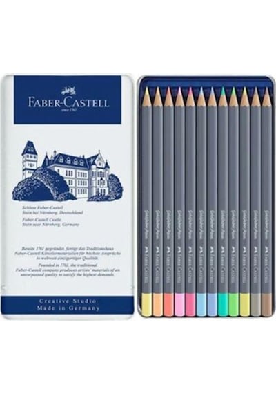 Faber-Castell Goldfaber Aqua Boya Kalemi 12’li Pastel Renkler, Yüksek Pigmentli, Suya Dayanıklı, Kolay Açılabilir