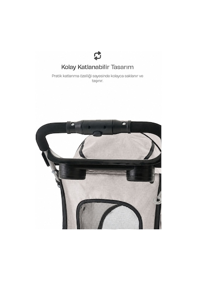 Justie Pet Sidney Kedi & Köpek Arabası 80 x 46 x 99 CM