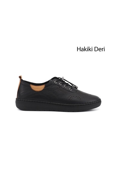 Gönderi(R) Gönderi R Kadın Siyah Bağcıklı Hakiki Deri Comfort Ayakkabı Dyza82942626