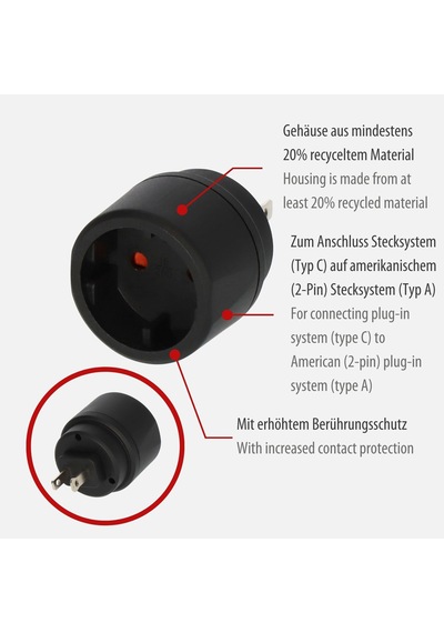 Brennenstuhl 1508450 Seyahat Fişi Euro Fiş//abd, Japonya