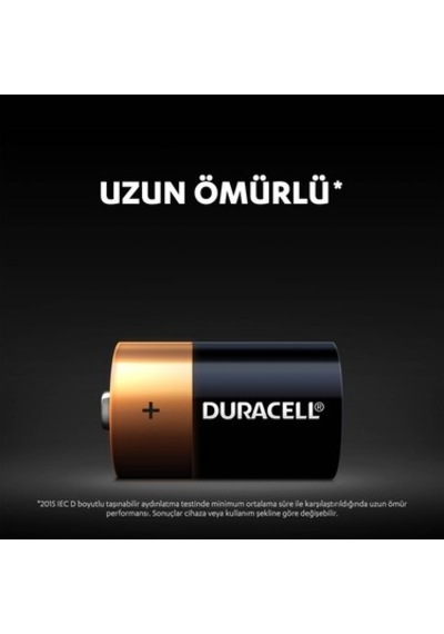 1.5v D Pil, 2'li Paket, Uzun Süreli Enerji