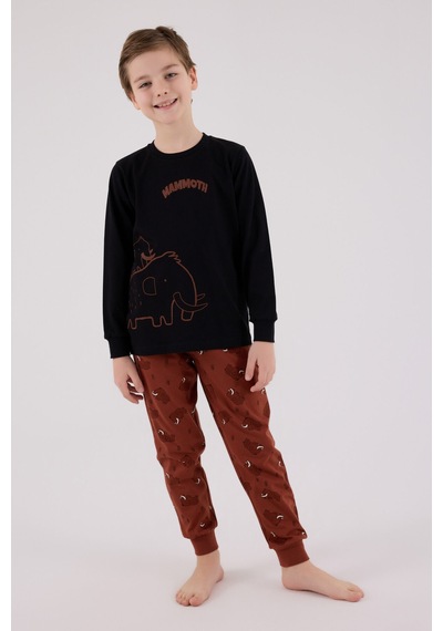 Rolypoly Erkek Çocuk Siyah Pijama Takımı Rp3666-c-v1