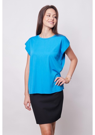 Jument Şık Likralı Span Kumaş Kolsuz Geniş Sıfır Yaka Düşük Omuzlu Basic Tshirt Bluz-mavi Mavi Jument Şık Likralı Span Kumaş Kolsuz Geniş Sıfır Yaka Düşük Omuzlu Basic Tshirt Bluz-mavi Mavi