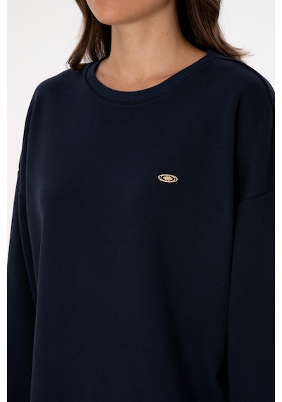 U.S. Polo Assn. Kadın Lacivert Gömlek Detaylı Bisiklet Yaka Sweatshirt 50314211-VR033