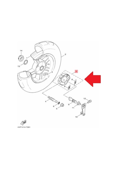 Yamaha Bws 100 Or.  Arka Fren Balatası 3Ls-W253E-00