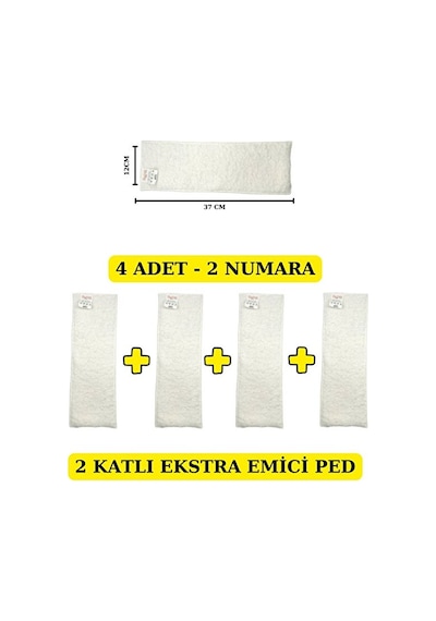 Baby 4 Adet - 2 Katlı Ekstra Emici Yıkanabilir Bebek Pedi İç Bez 2 Numara
