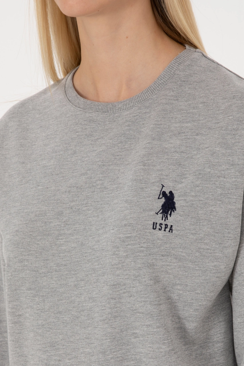 U.S. Polo Assn. Kadın Gri Melanj Pijama Takımı 50318899-VR086