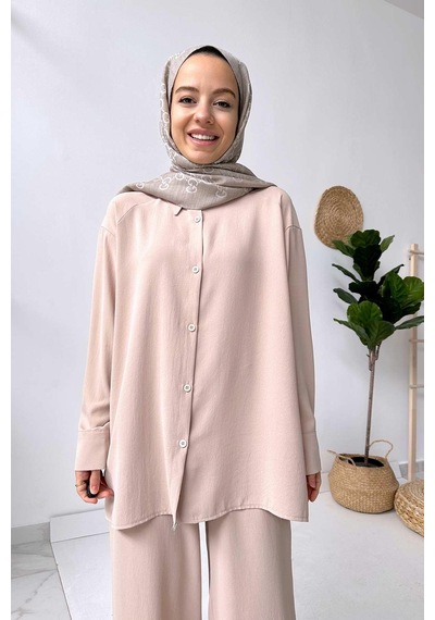 Kahijab Pearly Takım - Bej