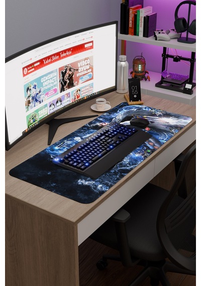 Bayonetta Kaymaz Dikişli Kauçuk Oyuncu Mousepad V5 - 90x40 Xxl Gaming Mouse Pad Fare Altlığı