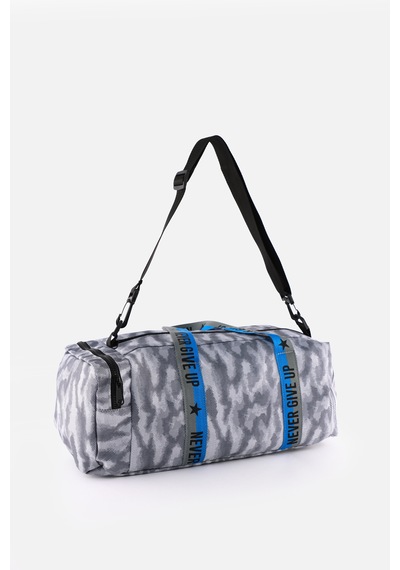 İcone Bag Çocuk Yıldız Logolu Spor Çanta, Çocuk Spor Çanta, Fermuarlı Detaylı Çocuk Spor Çanta Beyaz Kamuflaj