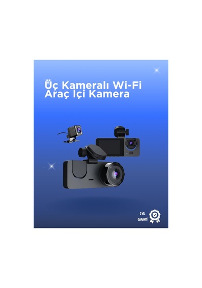 Gelişmiş G-sensörlü Üçlü Araç Kamerası 5 Lcd Ekran Ve Hareket Algıl - Karbul5302-8