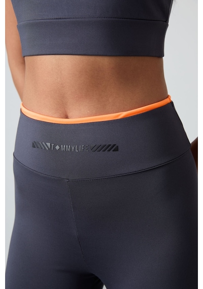Tommylife Antrasit Esnek Standart Fit Performans Kadın Tayt Takım - 95333