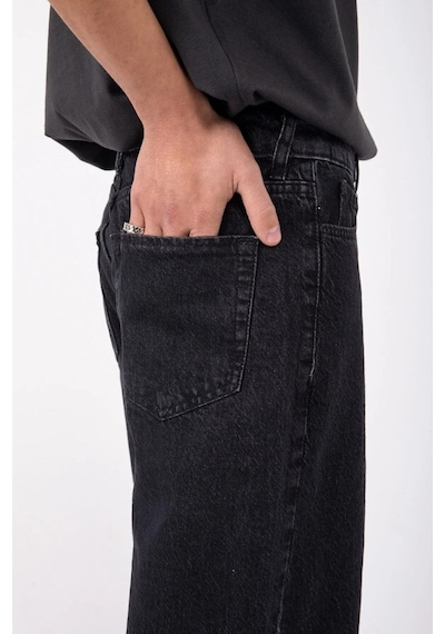 Atelier Oversize Basic Antrasit Renkli Baggy Bol Jean Relaxed Pantolon-Erkek Antrasit