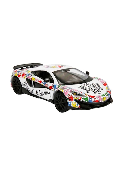 1:32 Sesli Ve Işıklı Rmz Hobby Keith Haring Serisi Die Cast Çek Bırak Model Araba - Beyaz Mclaren 60