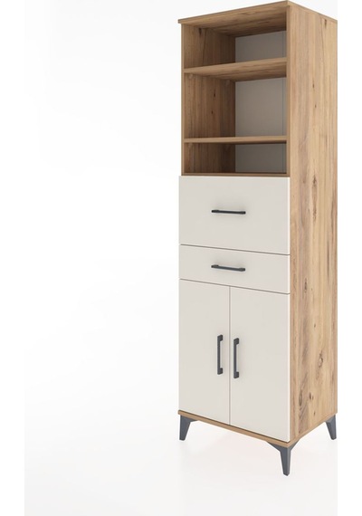 Hyperion Dolap 4 Raflı 2 Çekmeceli 2 Kapaklı 60x44x195 Çam-ay... Çam