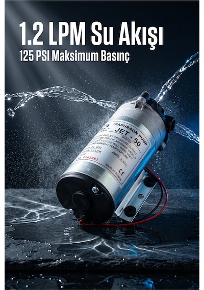 Jet 50 Diyaframlı Su Arıtma Pompası - 24v Dc, 1.2 Lpm, 130 Psı Basınç