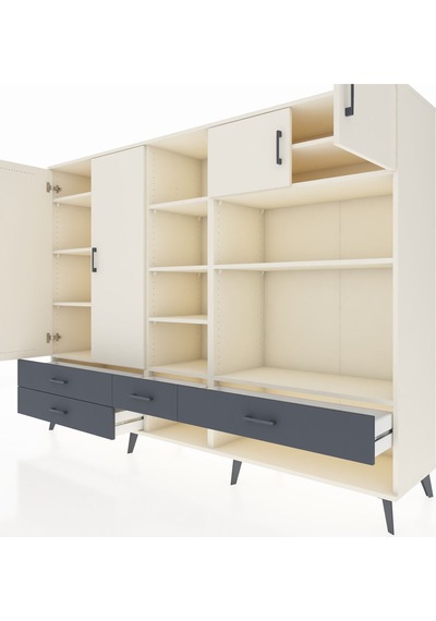 Hyperion Dolap 12 Raflı 4 Çekmeceli 4 Kapaklı 220x44x163 Aytaşı-a Aytaşı-aytaşı/antrasit Hyperion Dolap 12 Raflı 4 Çekmeceli 4 Kapaklı 220x44x163 Aytaşı-a Aytaşı-aytaşı/antrasit