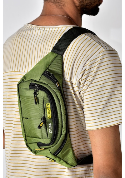 Tuldar Deri Usb Kulaklık Çıkışlı Crossbody Çapraz Göğüs Omuz Ve Bel Çantası Tul360 Haki
