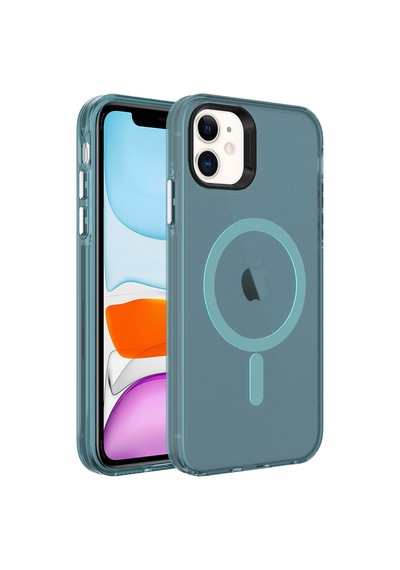 Ardemix Apple Uyumlu iPhone 11 Magsafe Şarj Özellikli Buzlu Transparan C-pro Sert Kılıf-ye Yeşil
