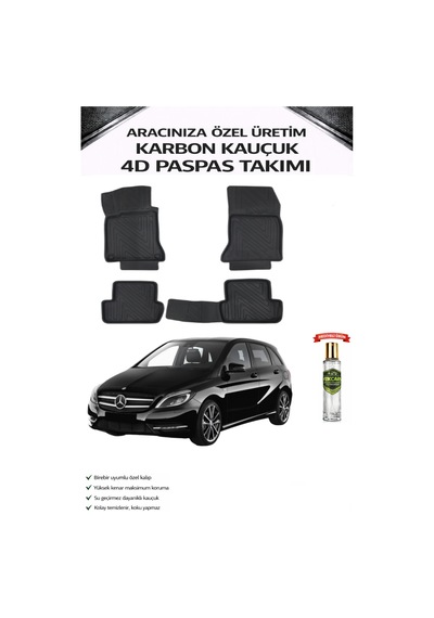 Mercedes W246 2011 Model Aracınıza Özel Karbon Kauçuk Paspas Takımı