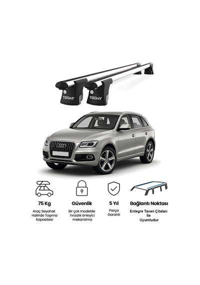 Trio-ıı Audi Q5 2012 Ve Sonrası Uyumlu Kilitli Ara Atkı 135cm Port Bagaj Tavan Barı
