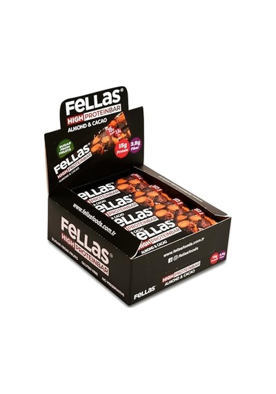 Yüksek Protein Bar, Bademli Ve Kakaolu, 45gr X 12 Adet